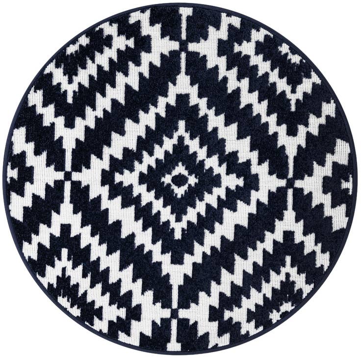 Detail image of 3' x 3' Easy-Clean Sabrina Soto Indoor / Outdoor Round Rug