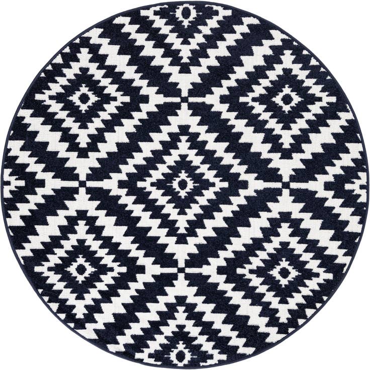 Detail image of 5' x 5' Easy-Clean Sabrina Soto Indoor / Outdoor Round Rug