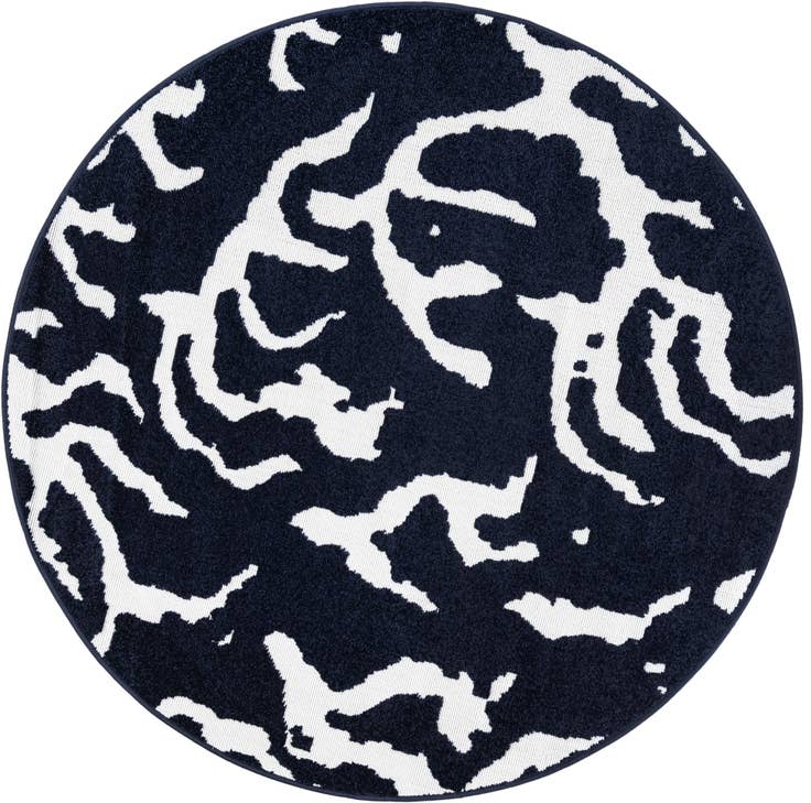 Detail image of 5' x 5' Easy-Clean Sabrina Soto Indoor / Outdoor Round Rug