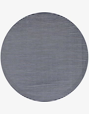 Navy Blue Easy-Clean Sabrina Soto Indoor / Outdoor Round Rug