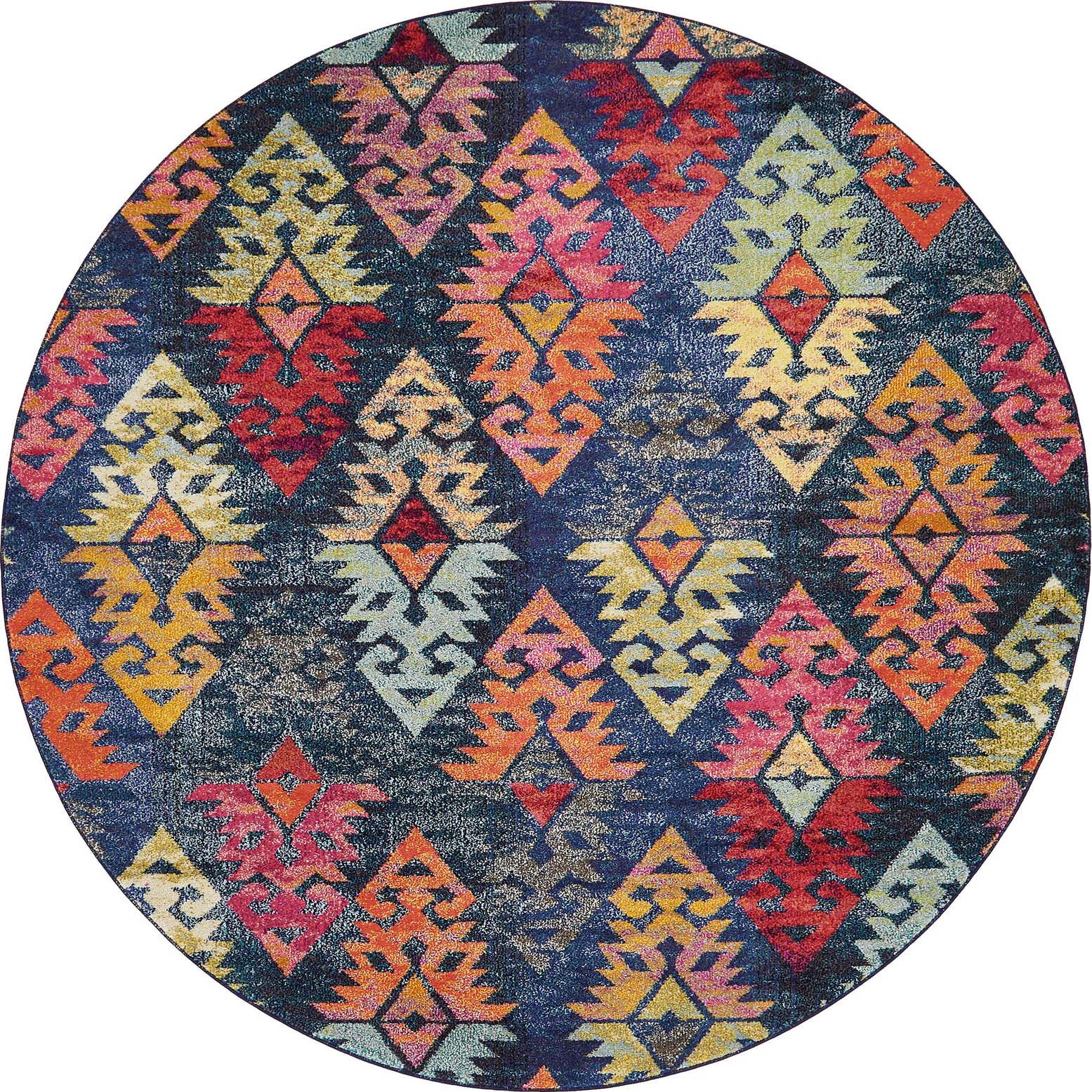 8' x 8' Washable Santa Fe Round Rug