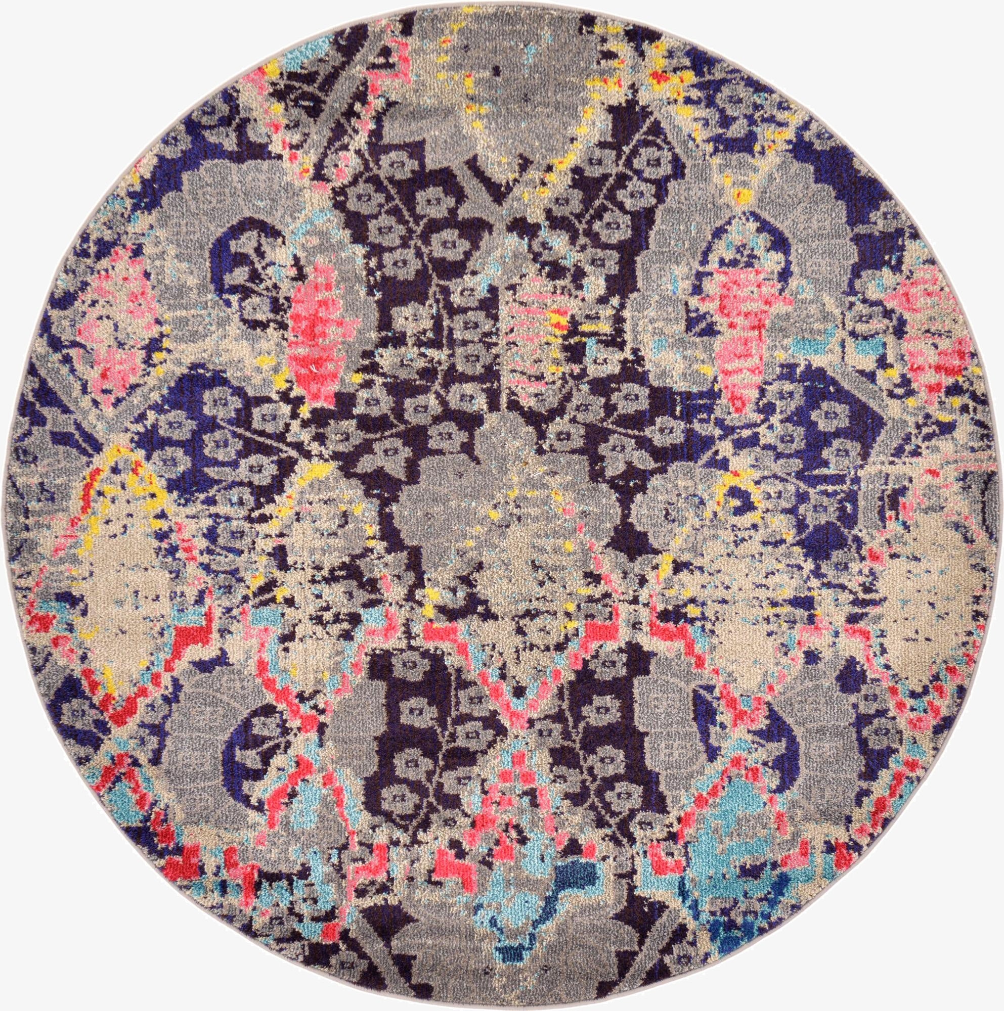 6' x 6'  Washable Santa Fe Round Rug