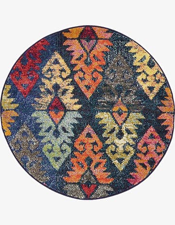 3' 3 x 3' 3 Washable Santa Fe Round Rug