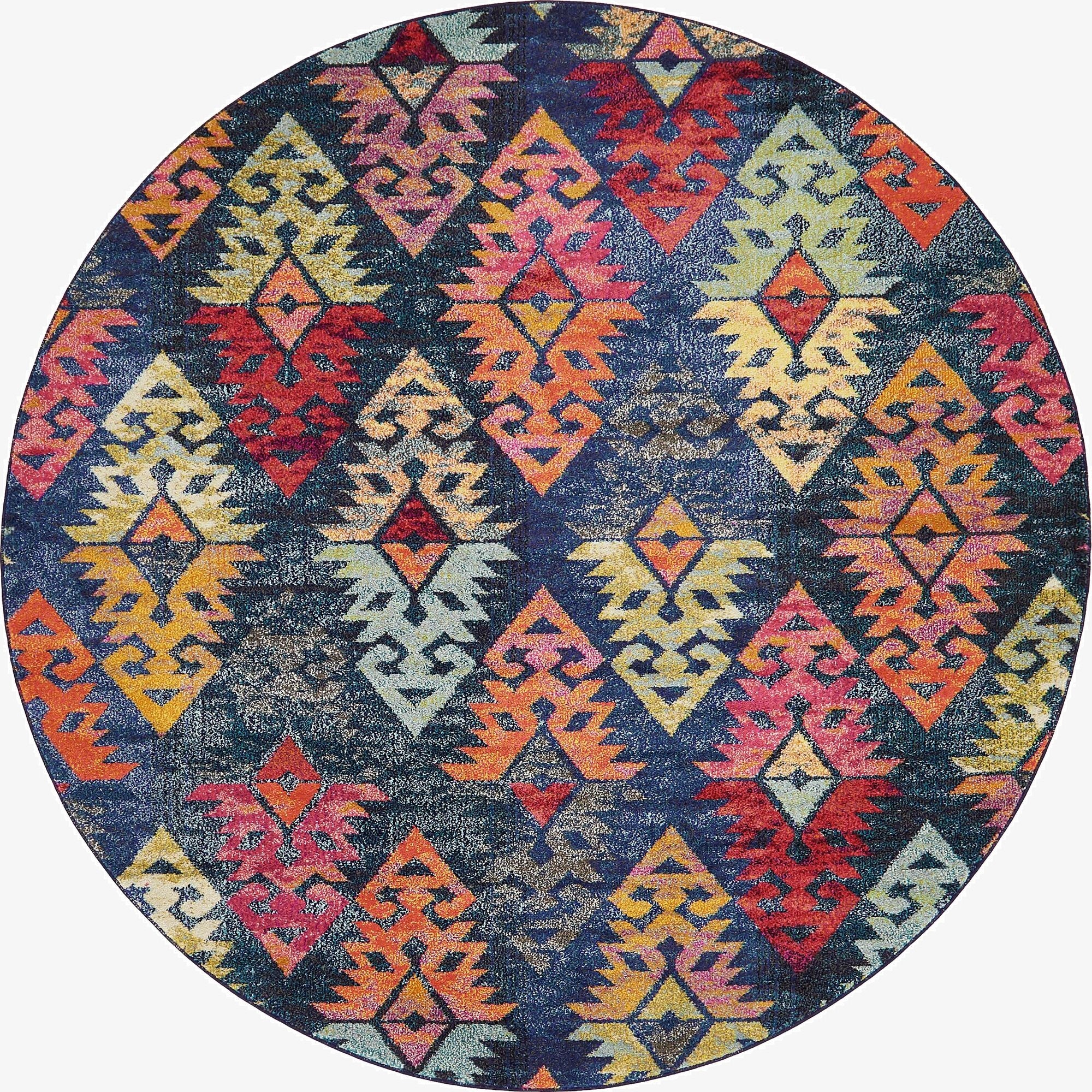 8' x 8'  Washable Santa Fe Round Rug