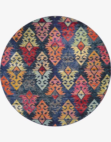 8' x 8' Washable Santa Fe Round Rug