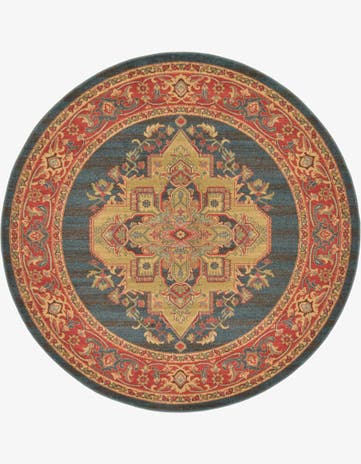 Navy Blue Sara Round Rug