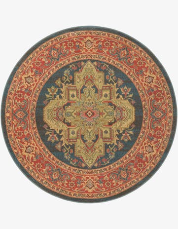 Navy Blue Sara Round Rug