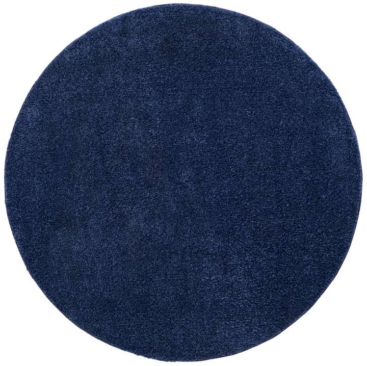 6' x 6' Solid Frieze Round Rug