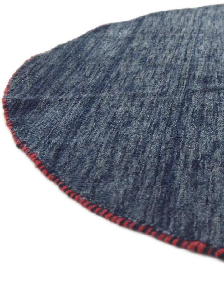 6' 7 x 6' 7 Hand Knotted Solid Gabbeh Wool Round Rug