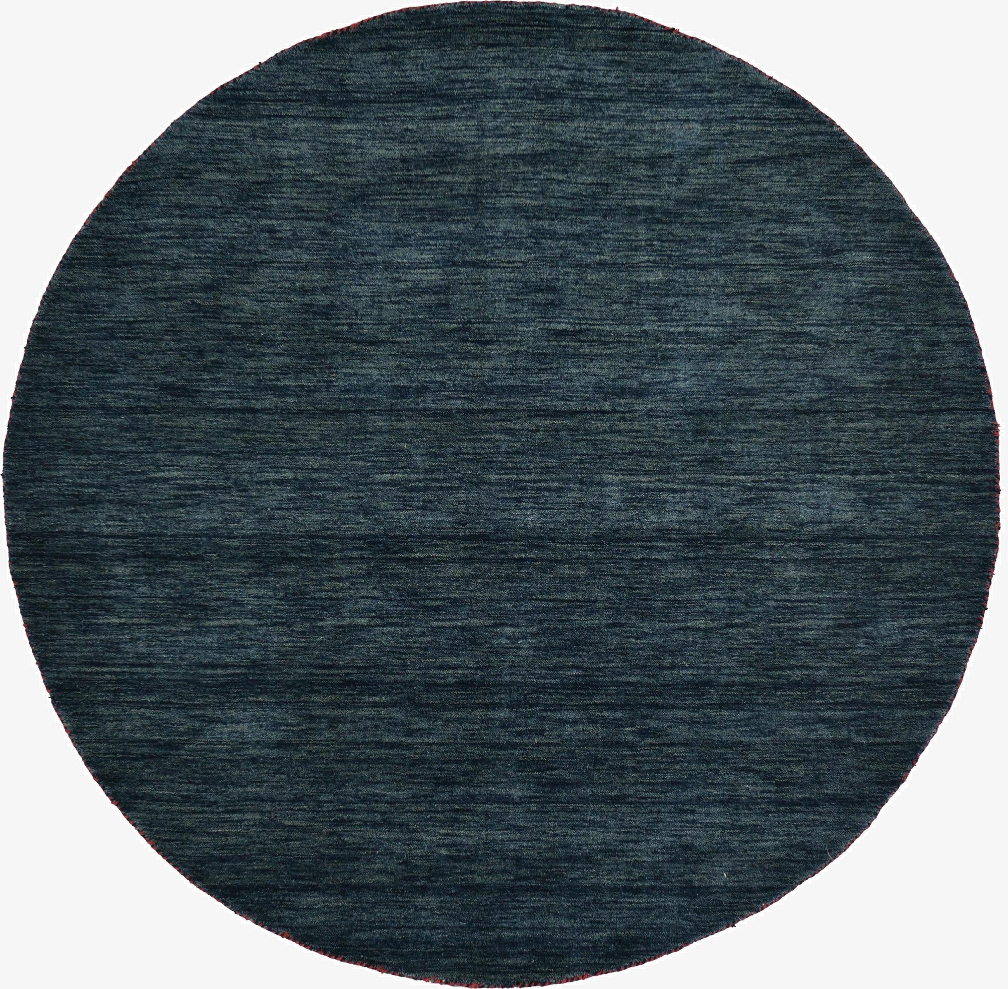6' 7 x 6' 7  Hand Knotted Solid Gabbeh Wool Round Rug