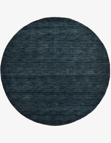 6' 7 x 6' 7 Hand Knotted Solid Gabbeh Wool Round Rug