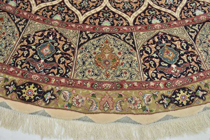 12' 10 x 12' 10 Hand Knotted Tabriz Persian Round Rug