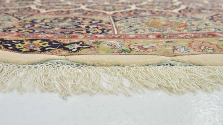 12' 10 x 12' 10 Hand Knotted Tabriz Persian Round Rug