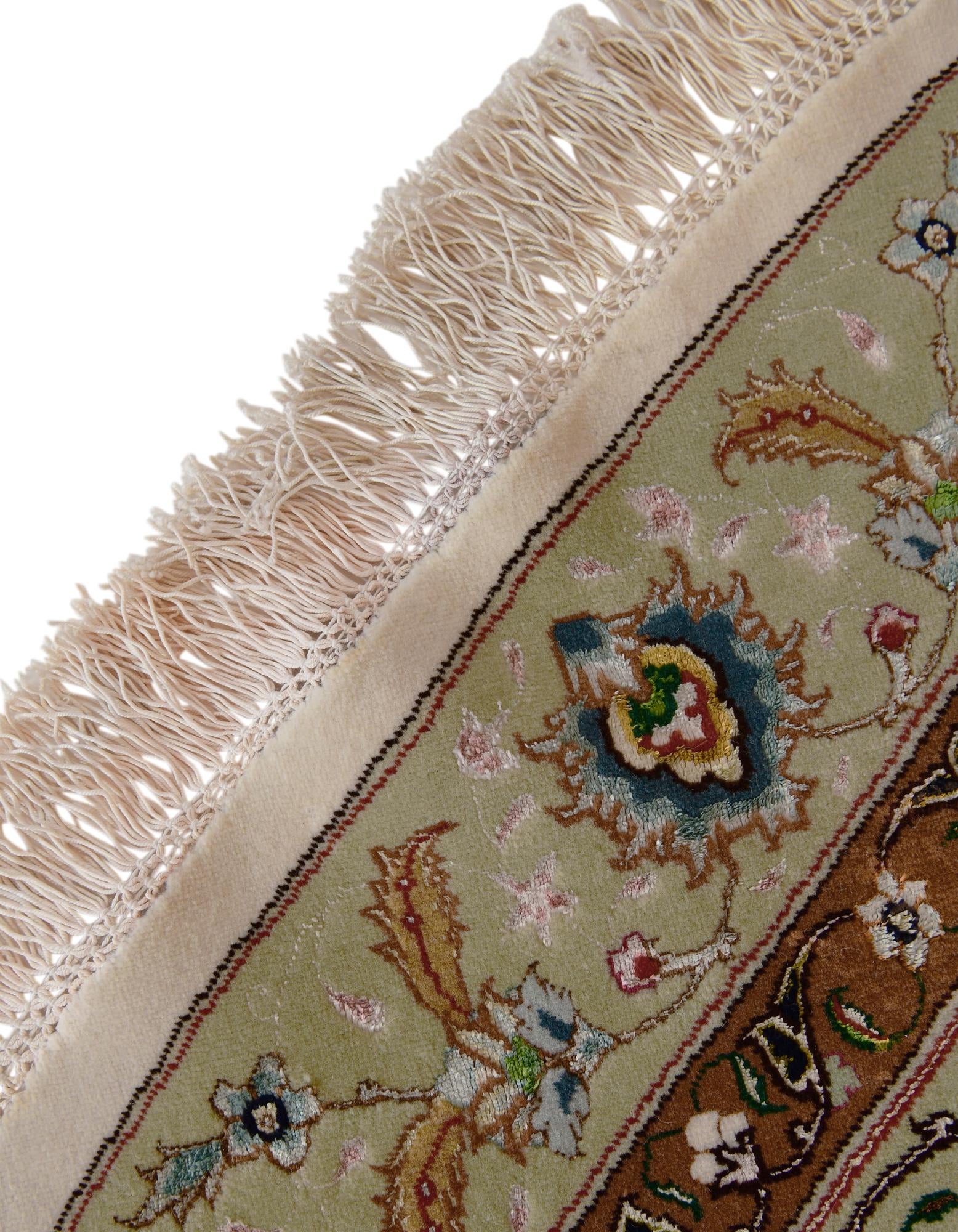 13' 3 x 13' 3 Hand Knotted Tabriz Persian Round Rug