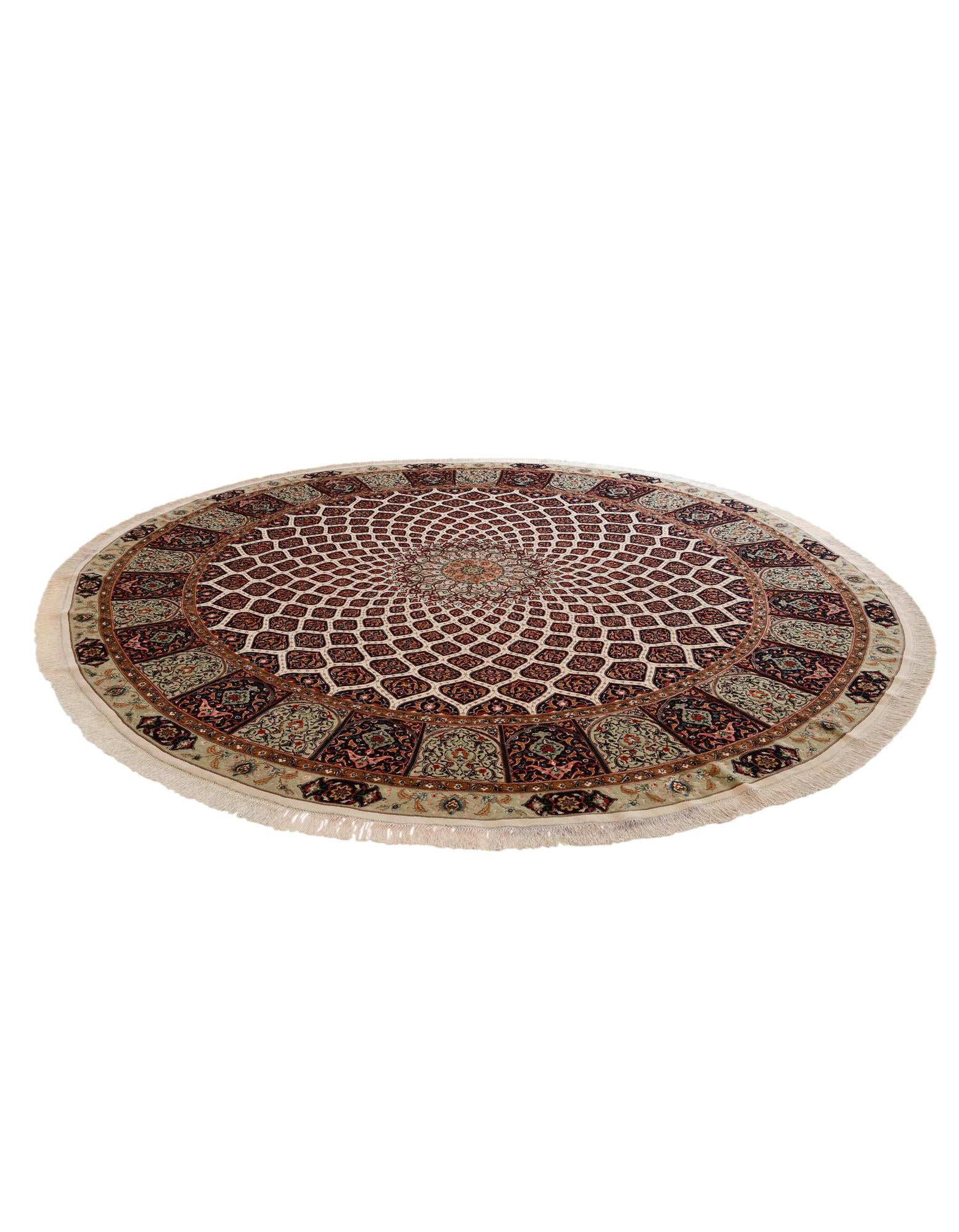 13' 3 x 13' 3 Hand Knotted Tabriz Persian Round Rug
