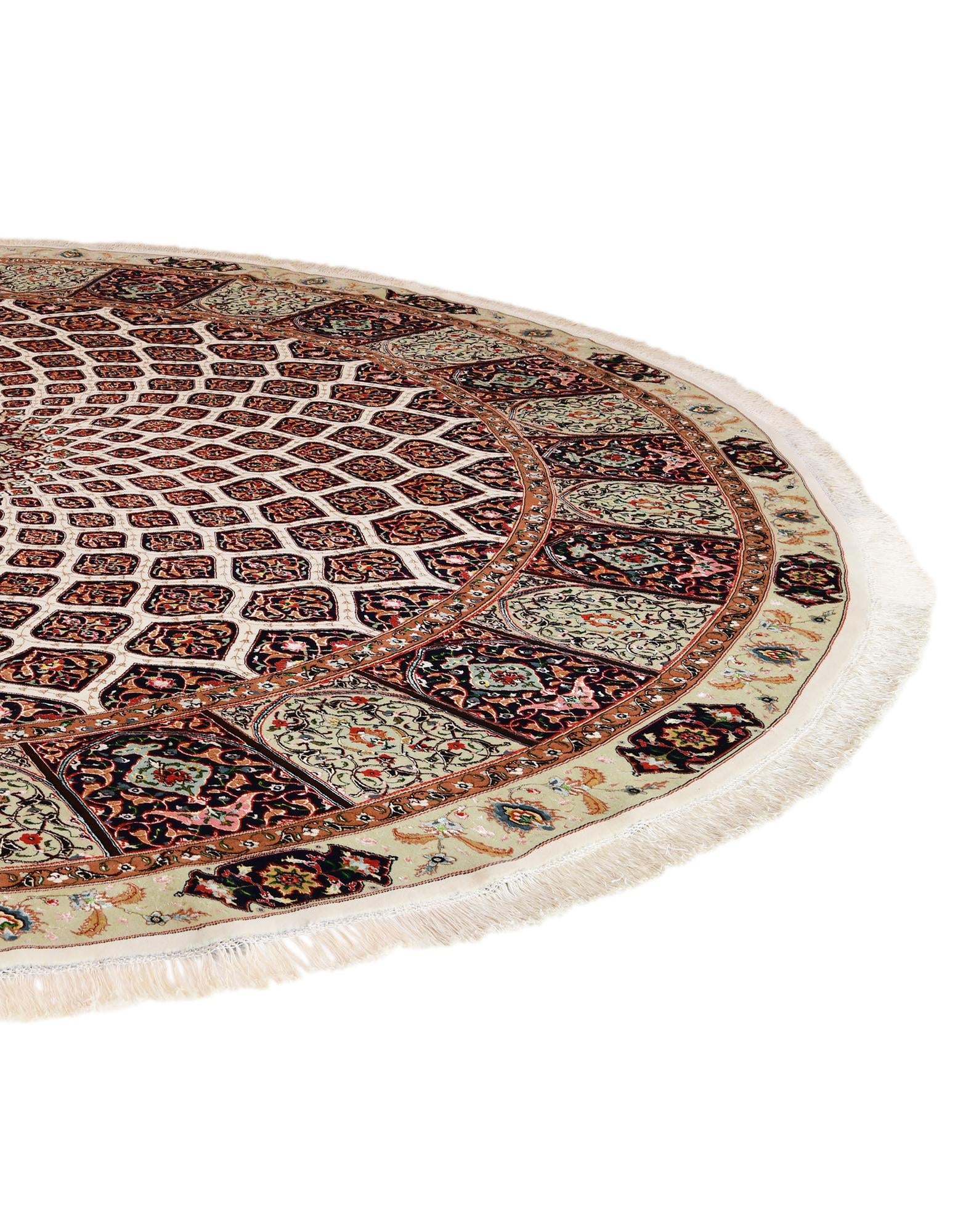 13' 3 x 13' 3 Hand Knotted Tabriz Persian Round Rug