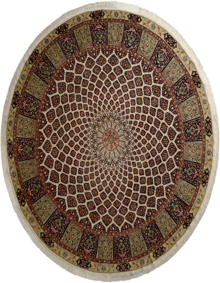 Detail image of 13' 3 x 13' 3 Hand Knotted Tabriz Persian Round Rug