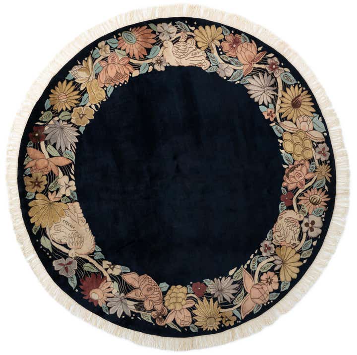 6' 7 x 6' 7 Hand Knotted Tibet Oriental Wool Round Rug