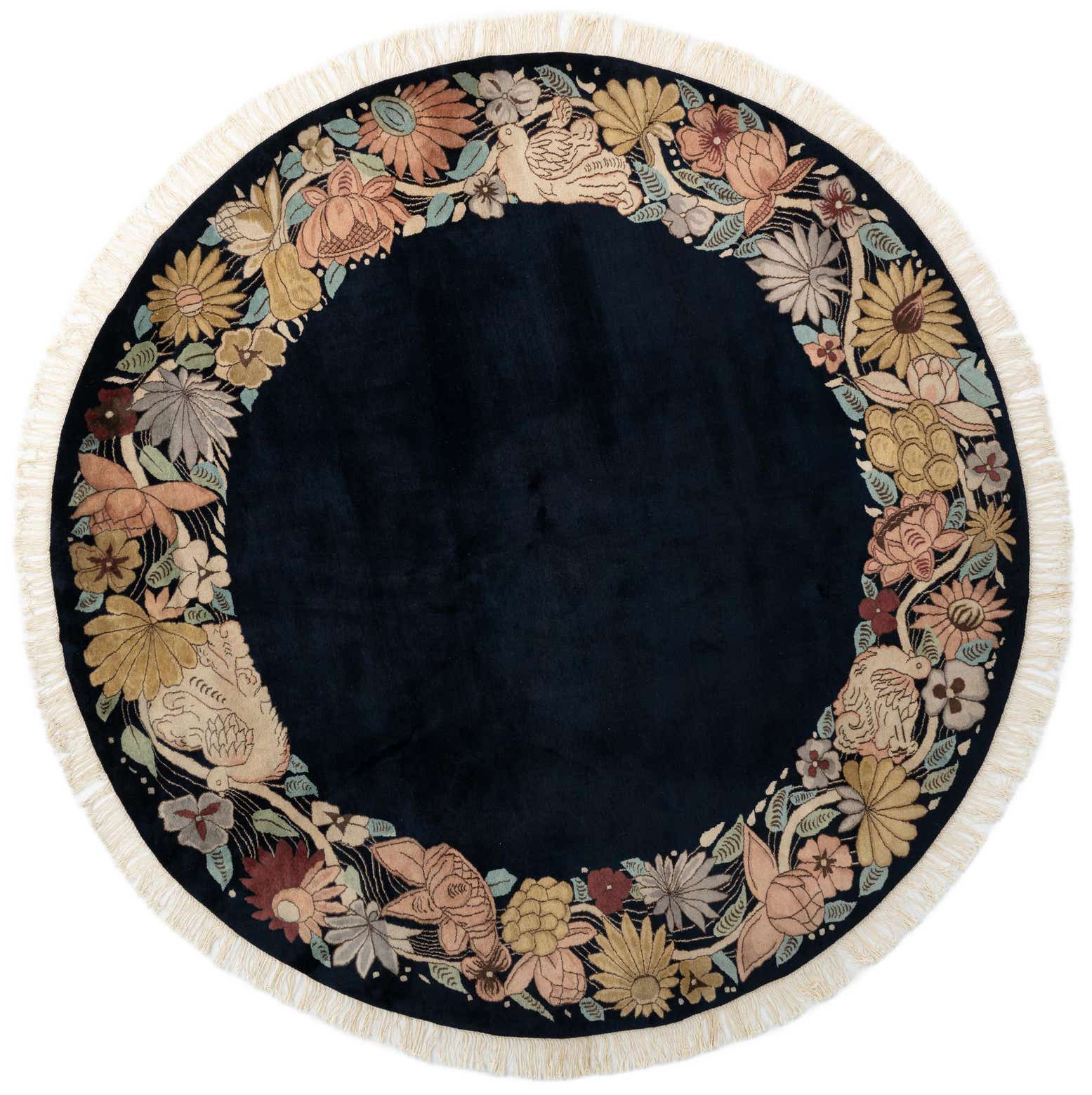 8' 2 x 8' 3 Hand Knotted Tibet Wool Round Rug