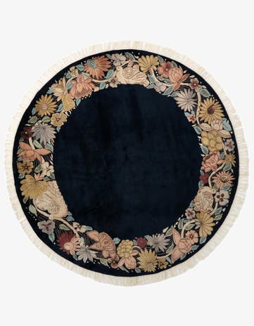 6' 7 x 6' 7 Hand Knotted Tibet Oriental Wool Round Rug