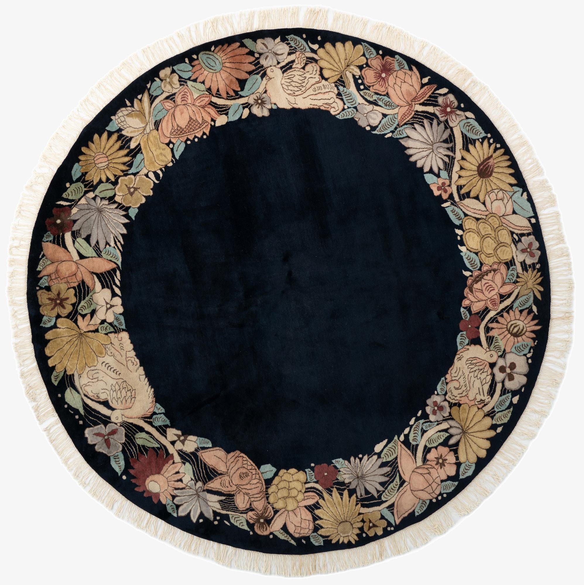 8' 2 x 8' 3  Hand Knotted Tibet Wool Round Rug