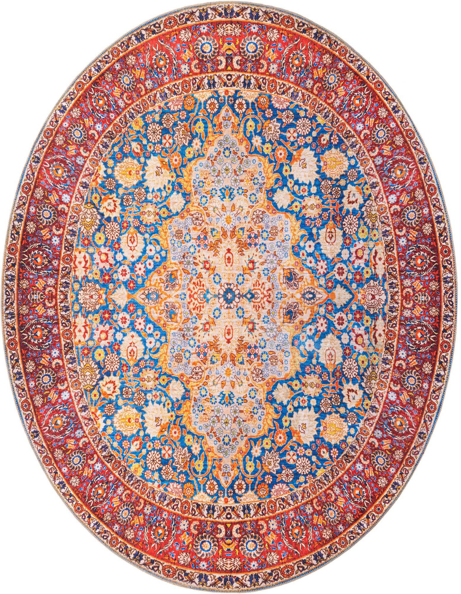 7' 7 x 7' 7 Washable Timeless Round Rug