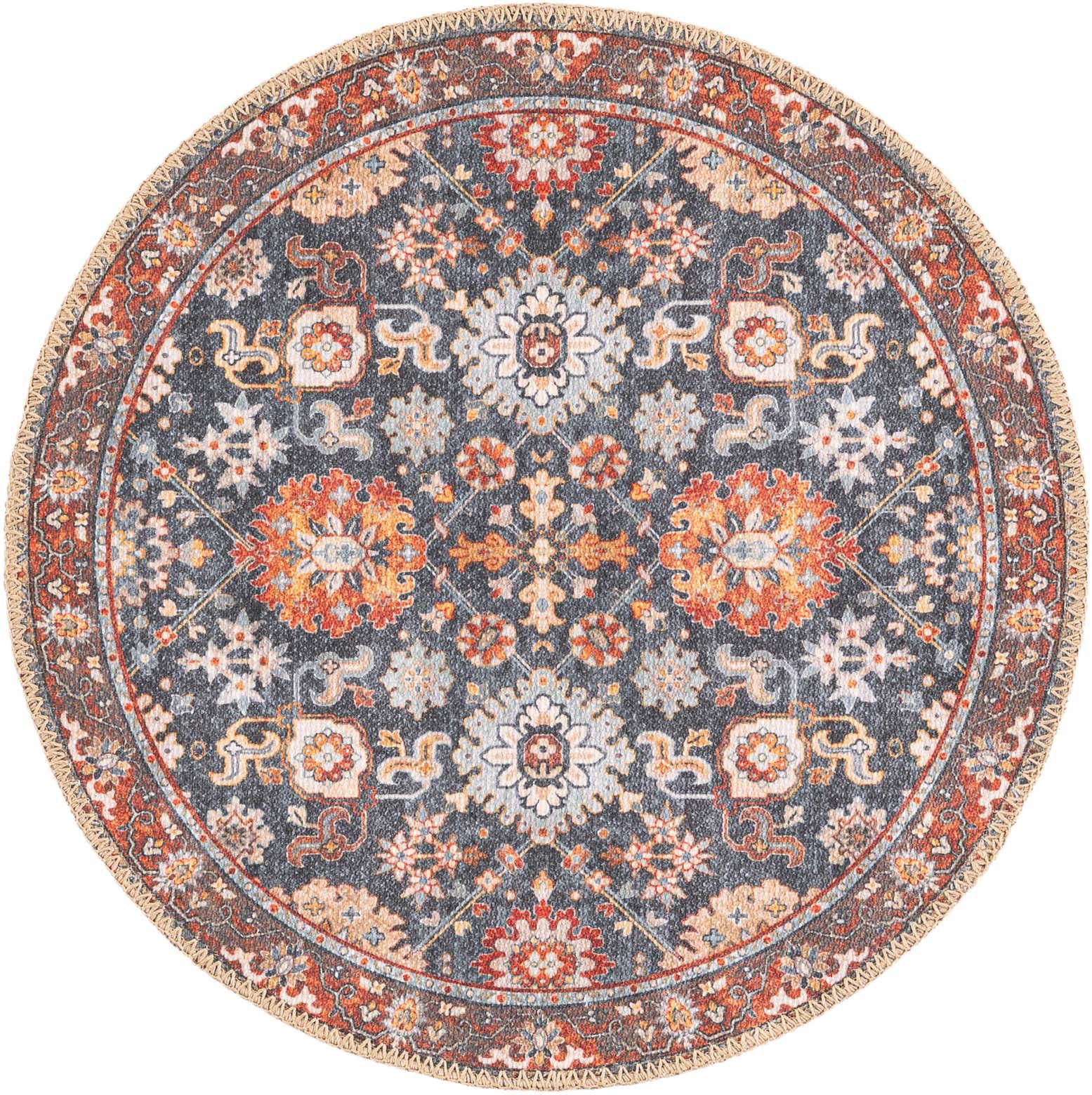 2' x 2' Washable Timeless Round Rug