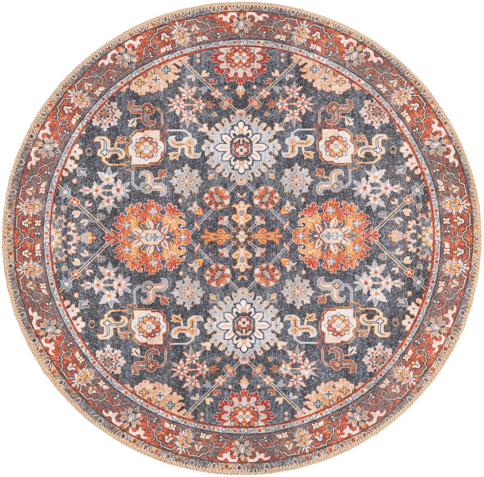 3' 6 x 3' 6 Washable Timeless Round Rug
