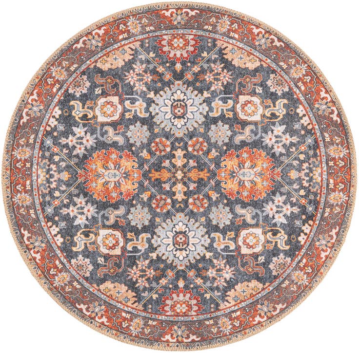 Detail image of 3' 6 x 3' 6 Washable Timeless Round Rug