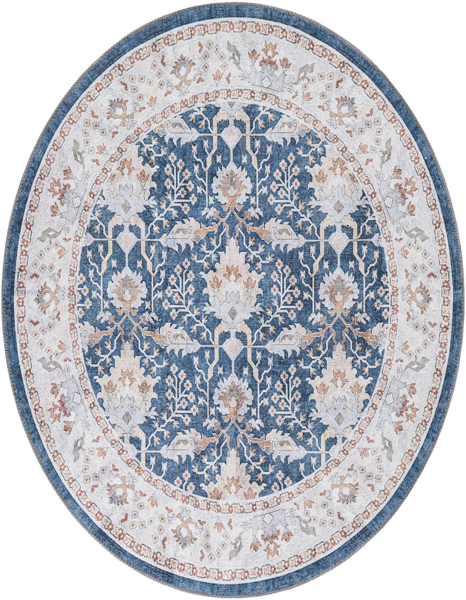 5' 1 x 5' 1 Washable Timeless Round Rug