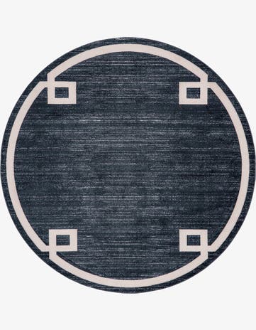 Jill Zarin Navy Blue Uptown Lenox Hill Round Rug