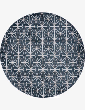 Jill Zarin Navy Blue Uptown Fifth Avenue Round Rug