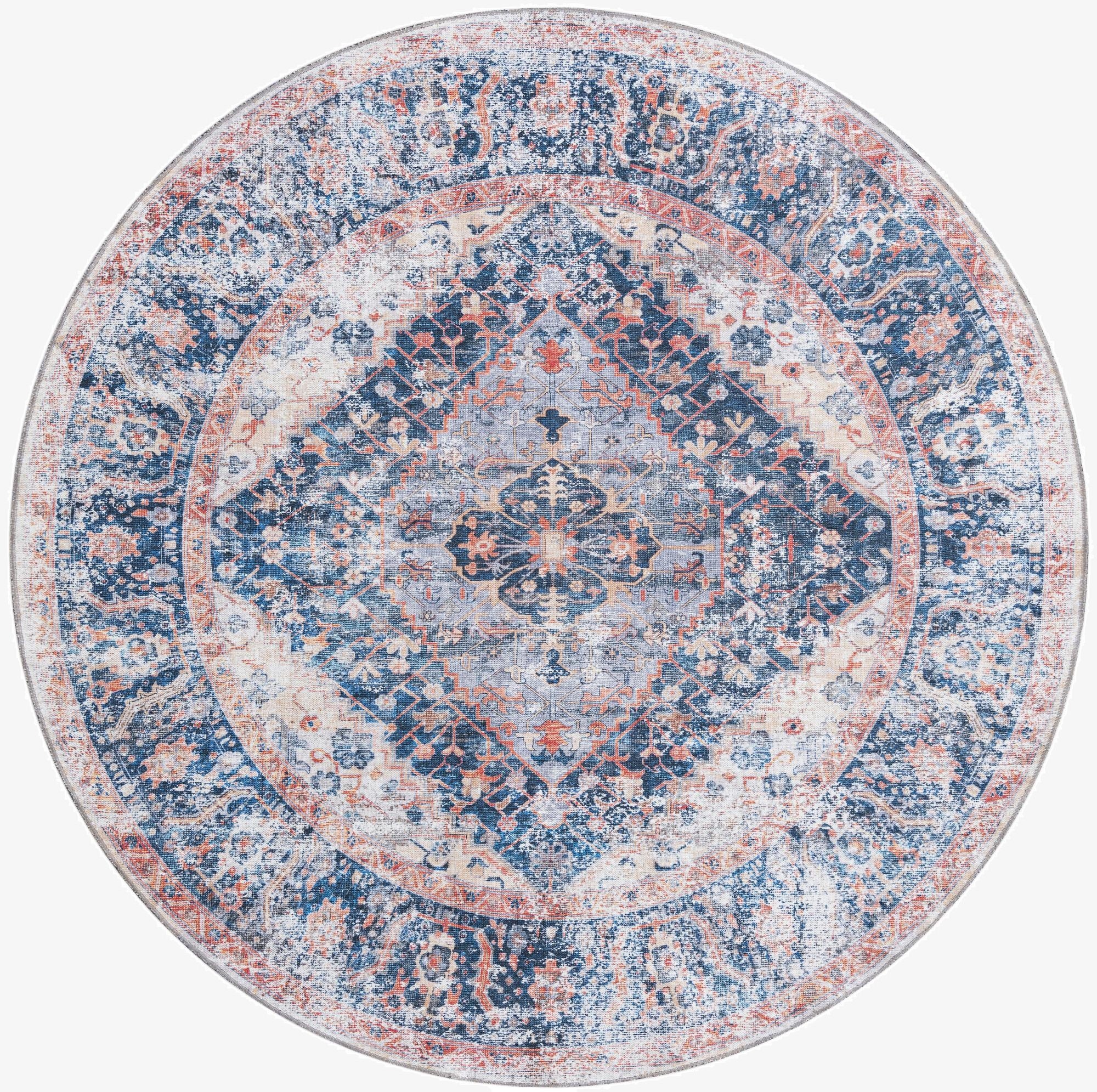 Primary image 7' 10 x 7' 10  Washable Yara Round Rug