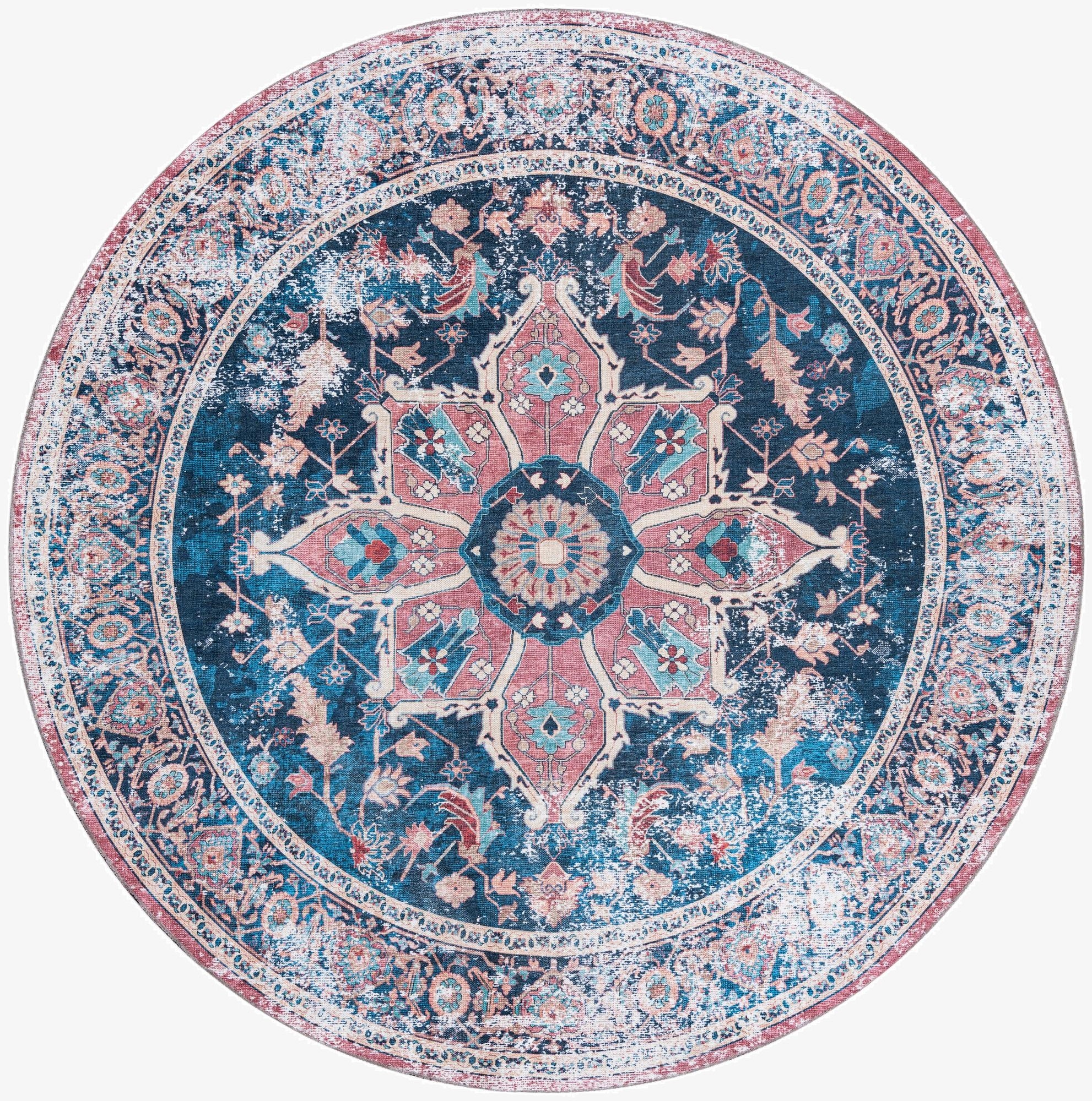 7' 10 x 7' 10  Washable Yara Round Rug