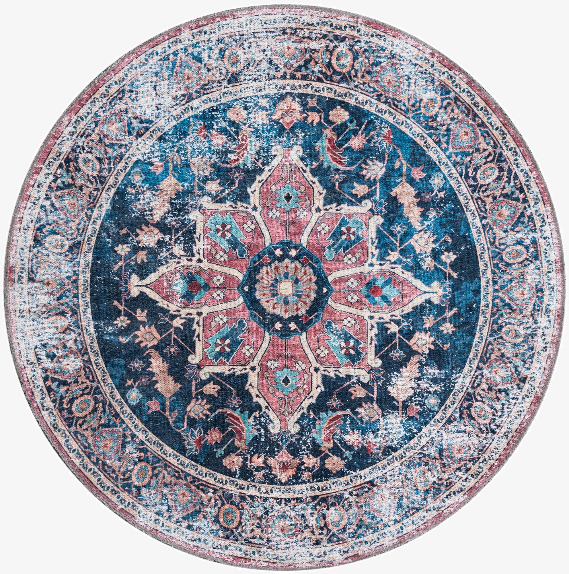 4' x 4'  Washable Yara Round Rug