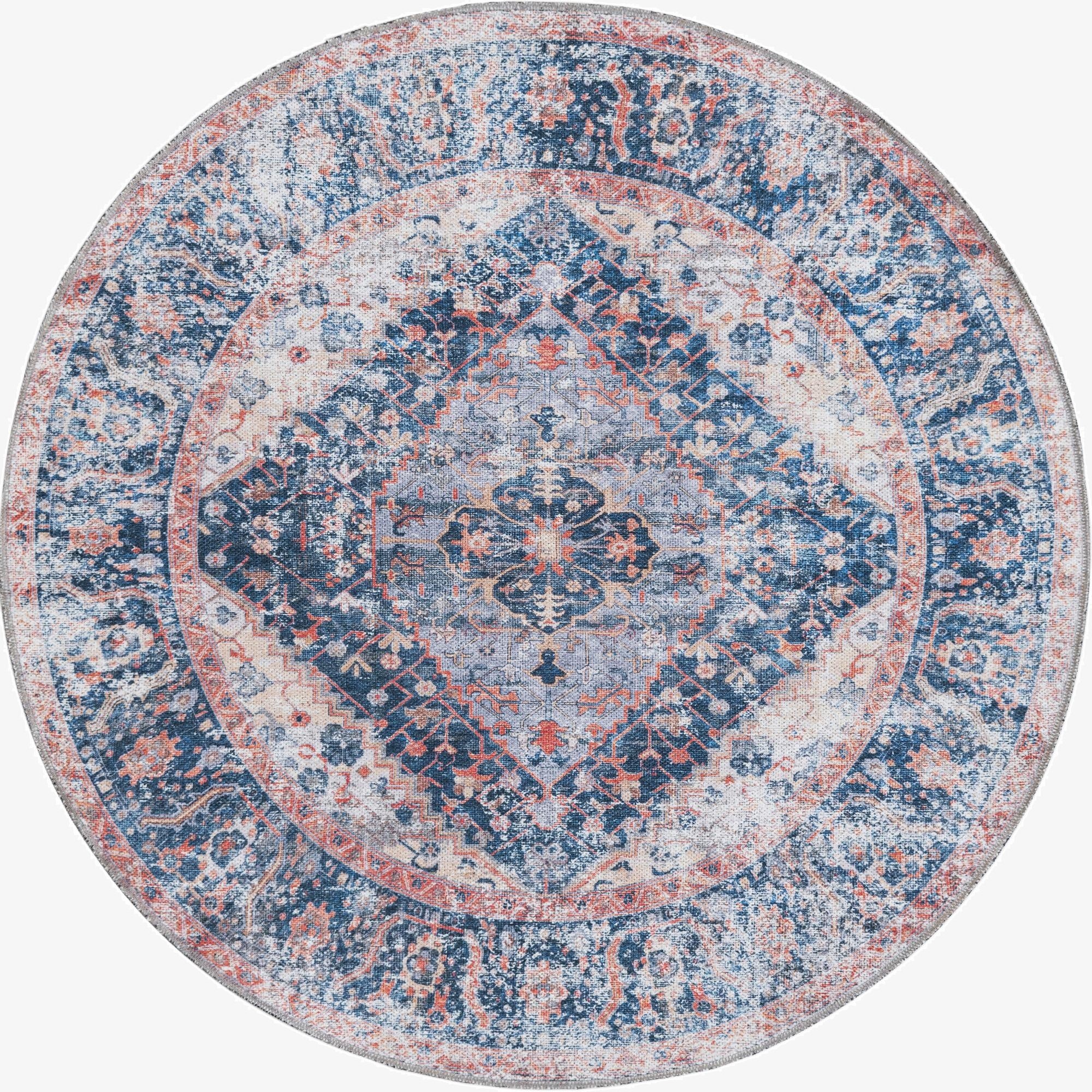 Primary image 4' x 4'  Washable Yara Round Rug