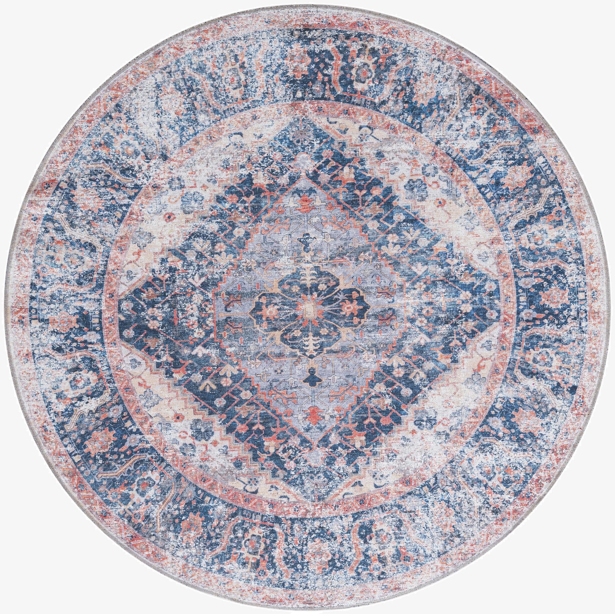 Primary image 6' x 6'  Washable Yara Round Rug