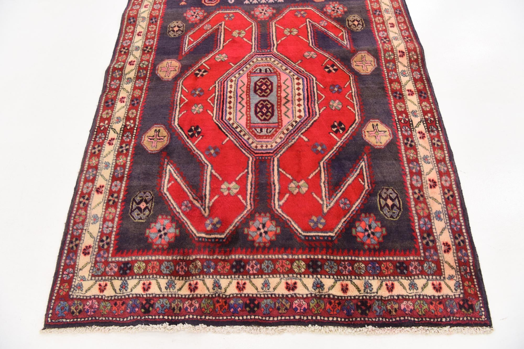 4' 5 x 9' 9 Hand Knotted Ardabil Persian Wool Runner Rug