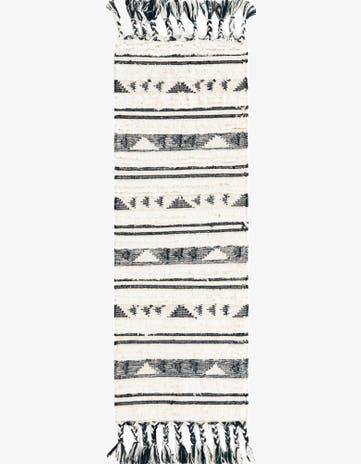 Navy Blue Hand Woven Arizona Wool Runner Rug