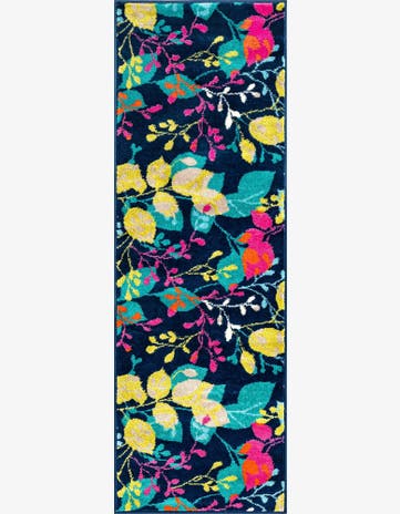 Navy Blue Azalea Runner Rug