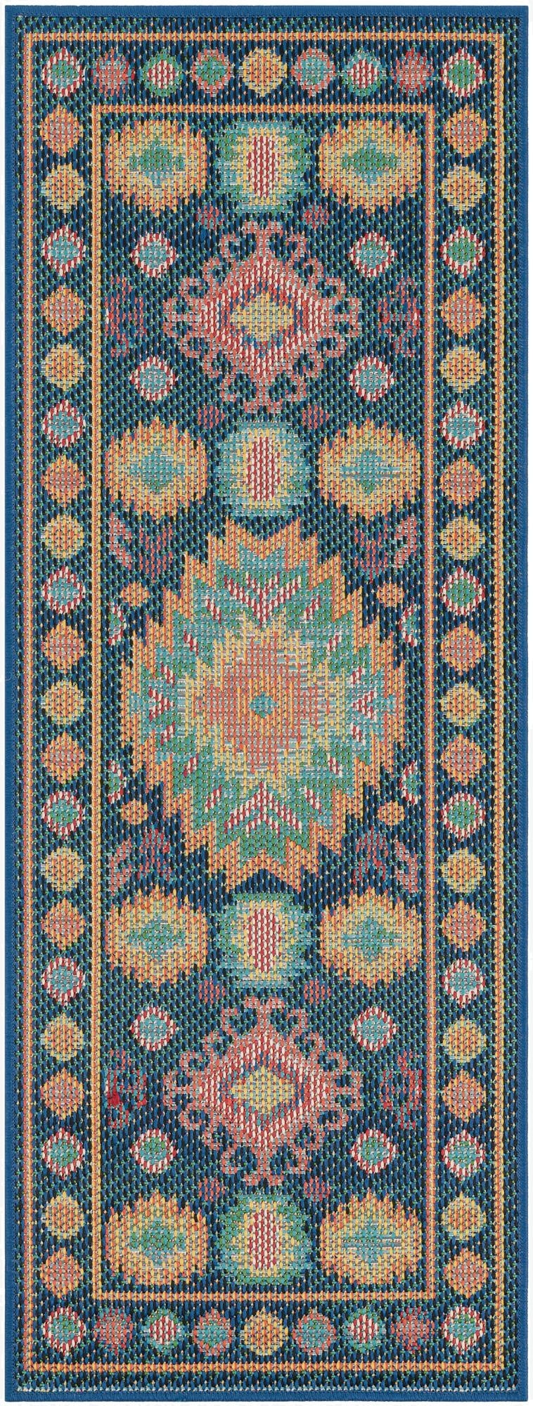 2' x 5' 1  Washable Baja Indoor / Outdoor Runner Rug