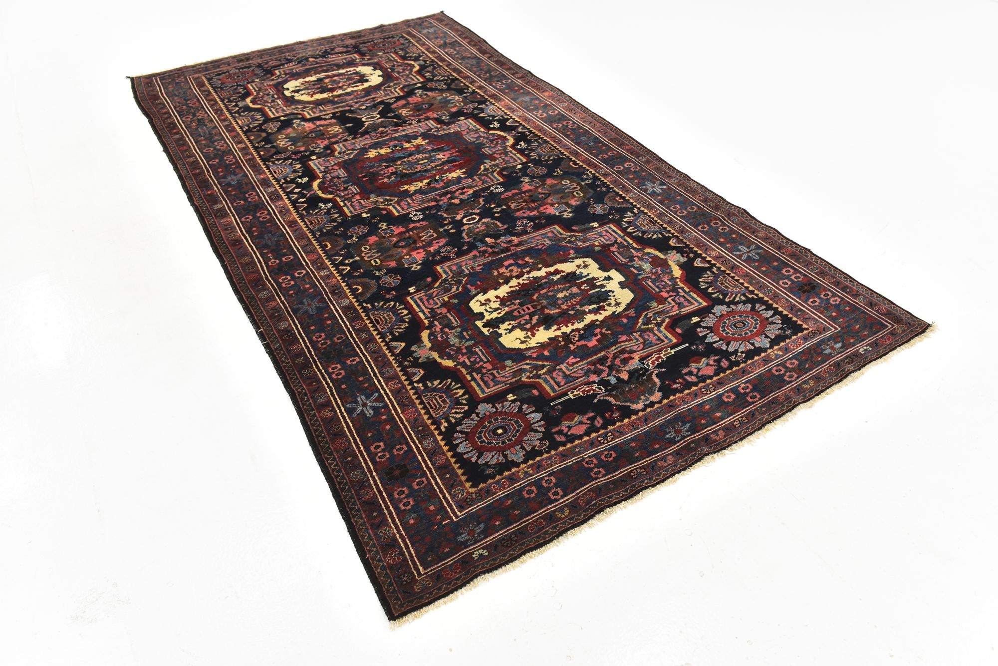 5' x 9' 4 Hand Knotted Bakhtiar Persian Wool Runner Rug