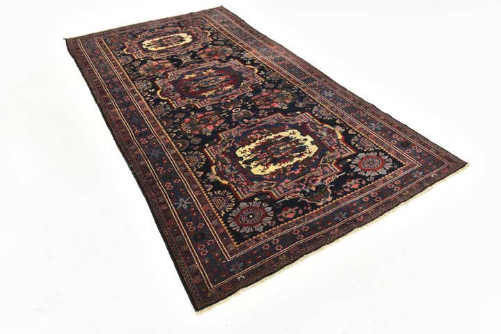 5' x 9' 4 Hand Knotted Bakhtiar Persian Wool Runner Rug