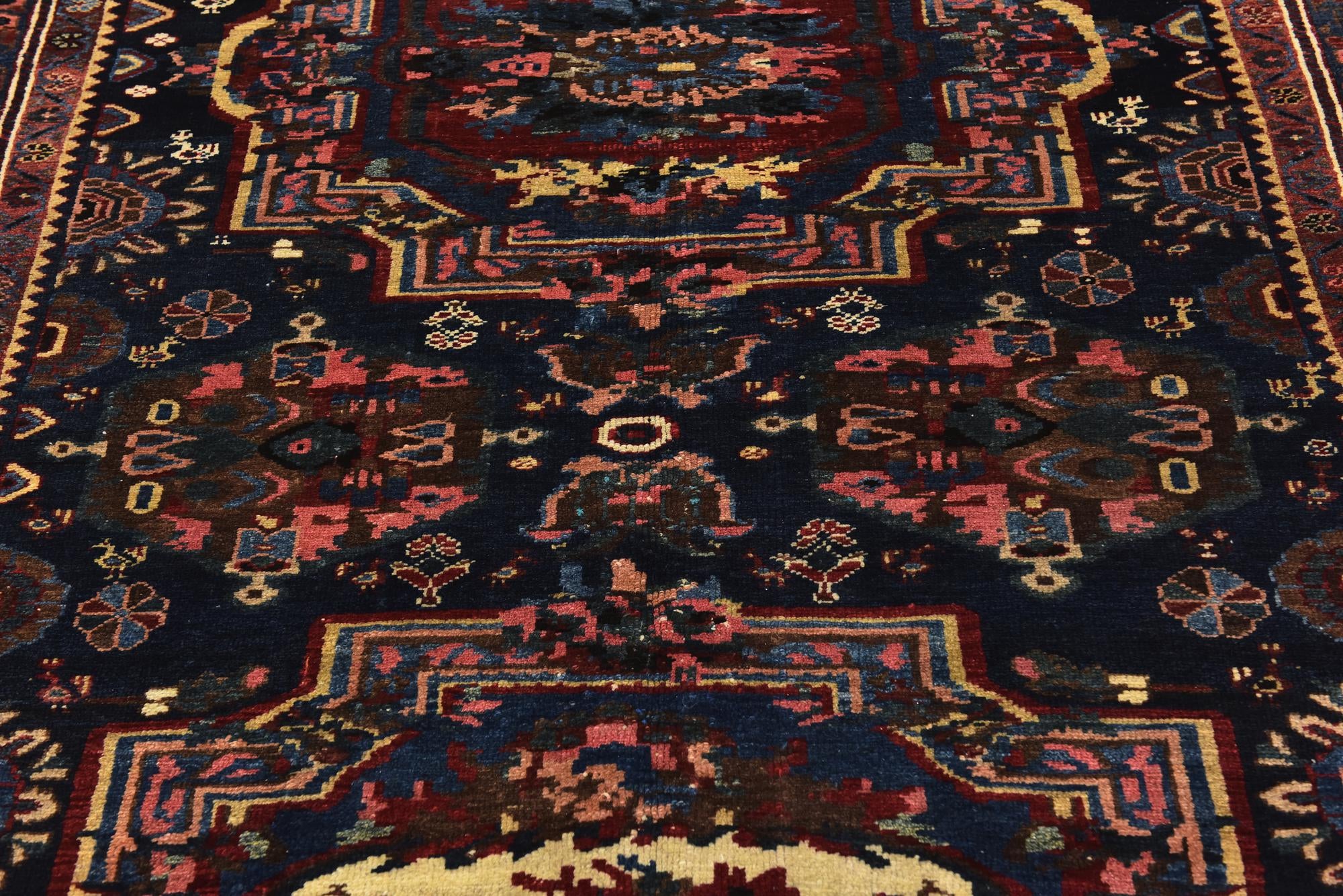 5' x 9' 4 Hand Knotted Bakhtiar Persian Wool Runner Rug