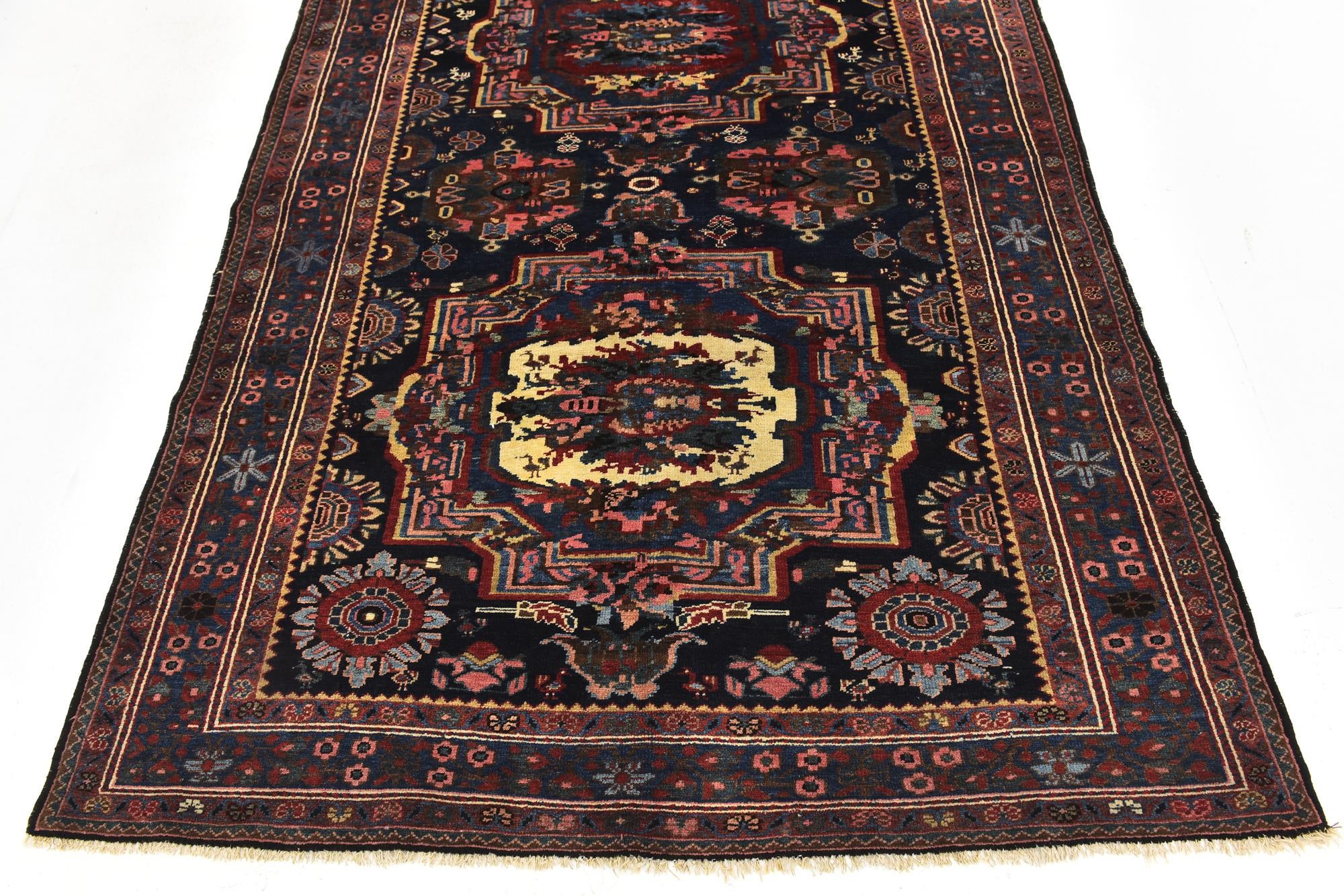 5' x 9' 4 Hand Knotted Bakhtiar Persian Wool Runner Rug