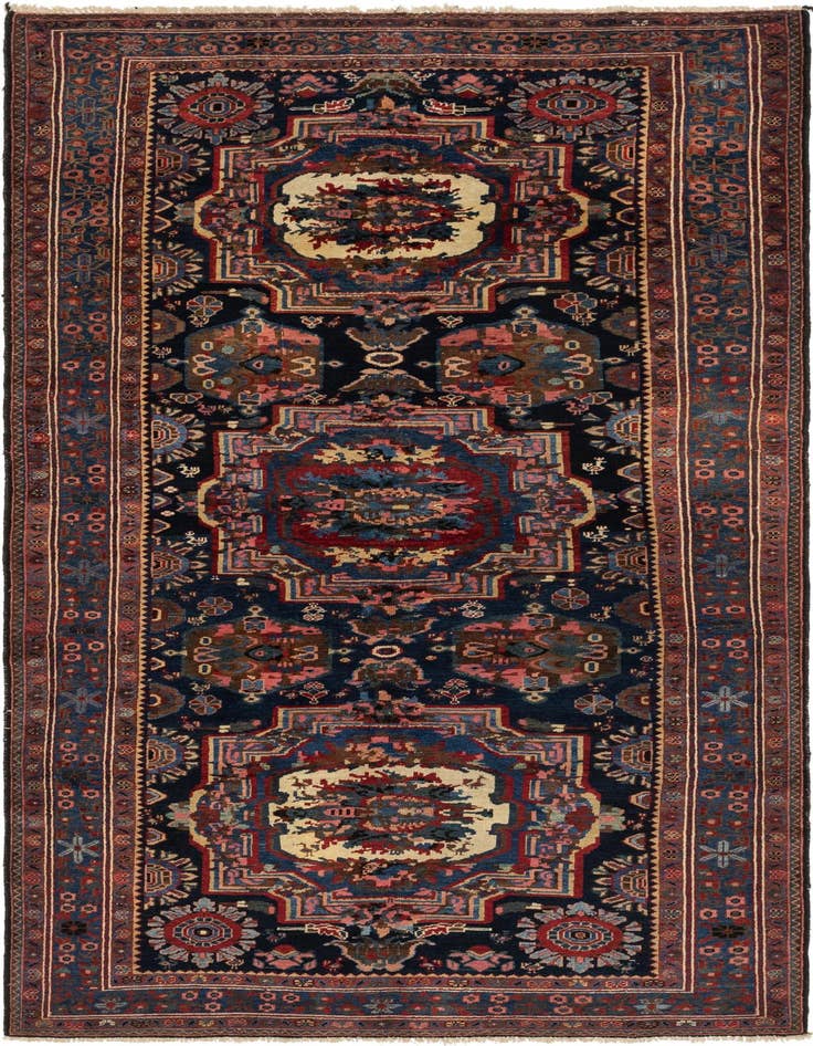 Detail image of 5' x 9' 4 Hand Knotted Bakhtiar Persian Wool Runner Rug