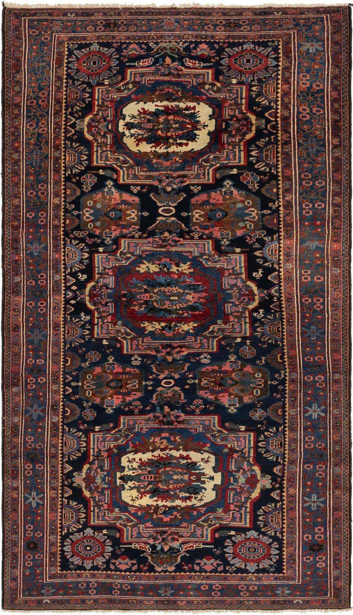 5' x 9' 4 Hand Knotted Bakhtiar Persian Wool Runner Rug