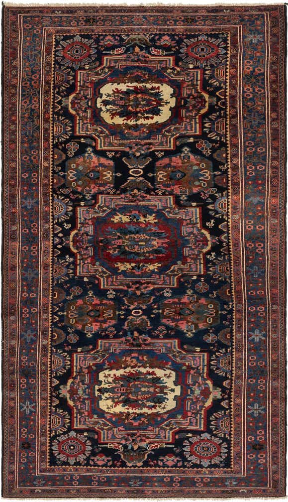5' x 9' 4 Hand Knotted Bakhtiar Persian Wool Runner Rug