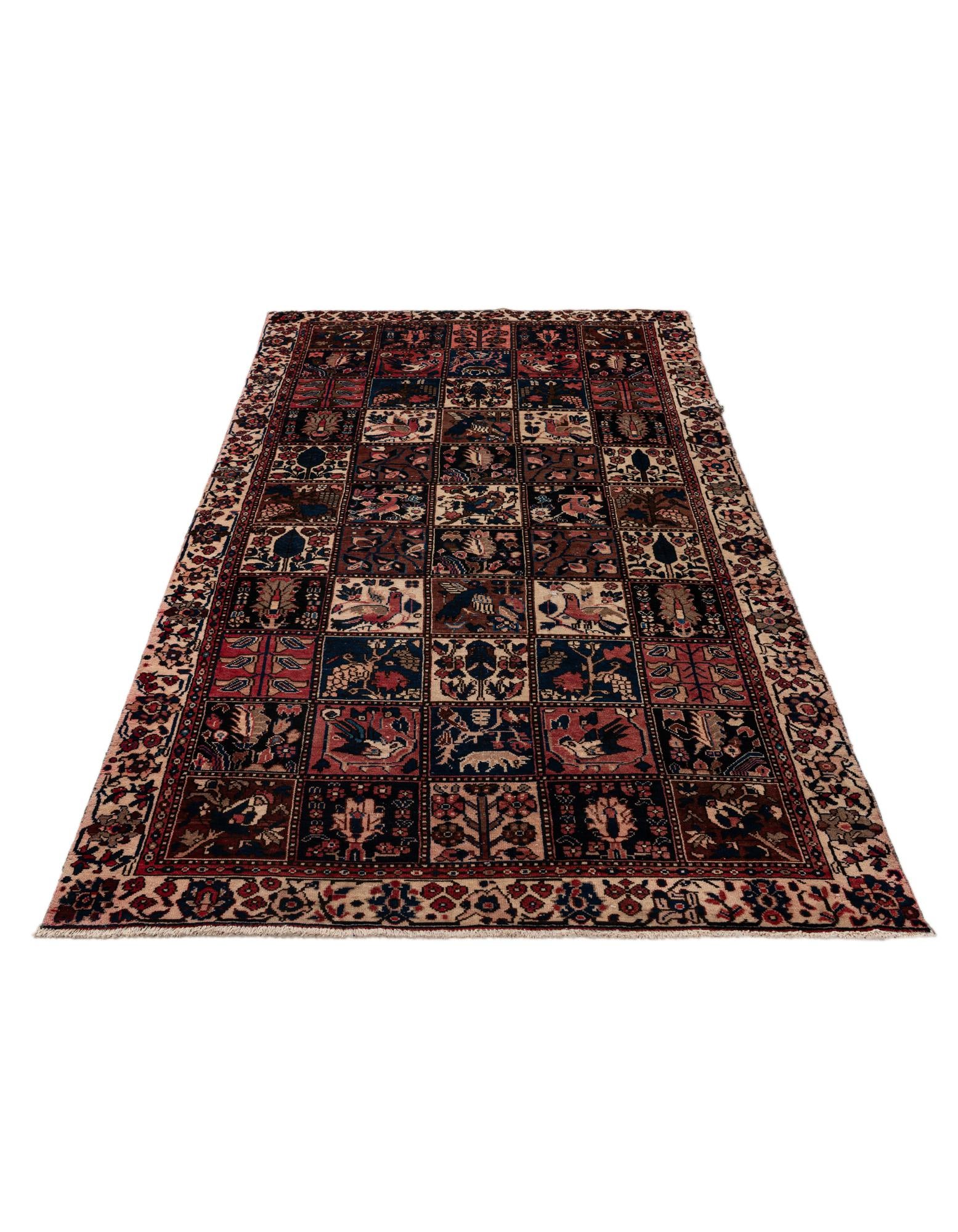 5' 1 x 9' 7 Hand Knotted Bakhtiar Persian Wool Runner Rug