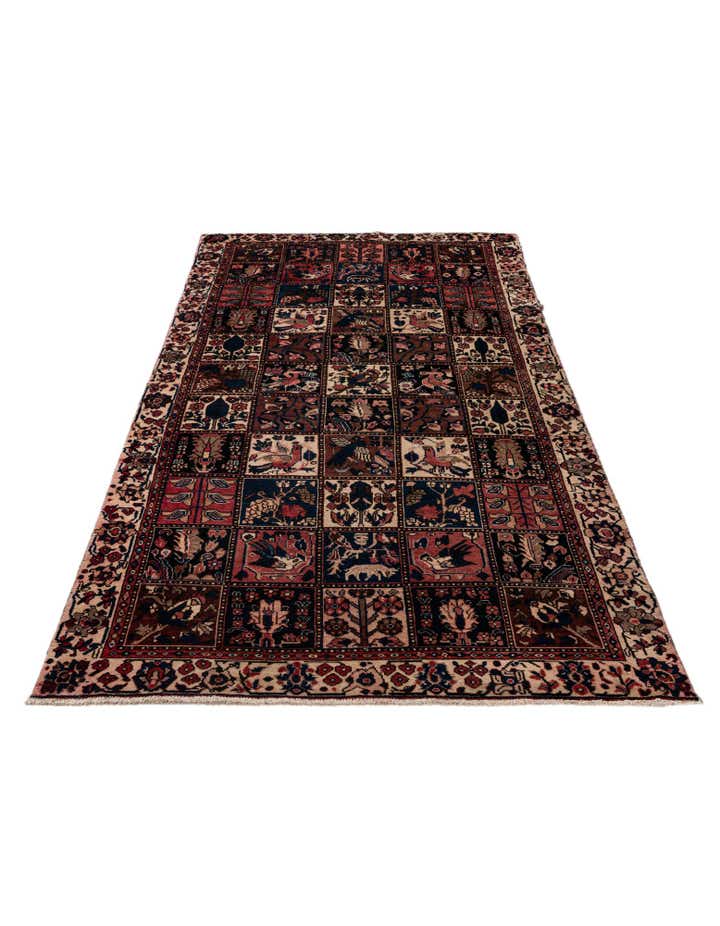 5' 1 x 9' 7 Hand Knotted Bakhtiar Persian Wool Runner Rug